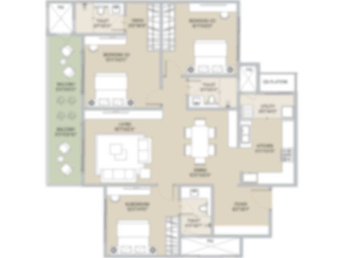 4 BHK Floor Plan